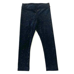 crewcuts by J.Crew black velvet leggings w/gold glitter 2T